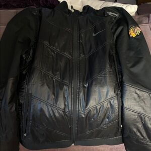 Nike Black golf Jacket with Chicago black hawks logo
